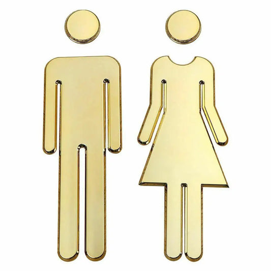 Toilet gender symbols - gold