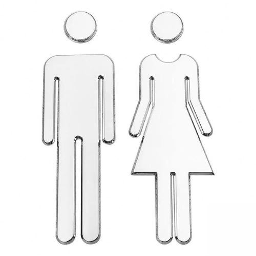 Toilet gender symbols - silver