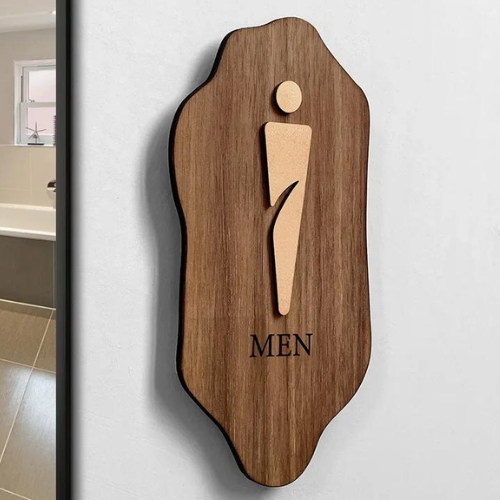 Wooden toilet sign - Mens